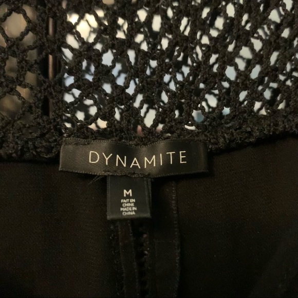 EUC Medium Black Crochet Detailed Dynamite Top - Picture 6 of 7